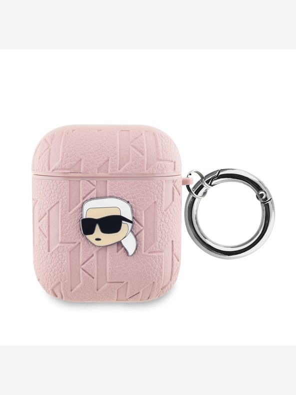 Karl Lagerfeld PU reliefna čepica Karl Head Case za AirPods 1/2 Pink Karl Lagerfeld