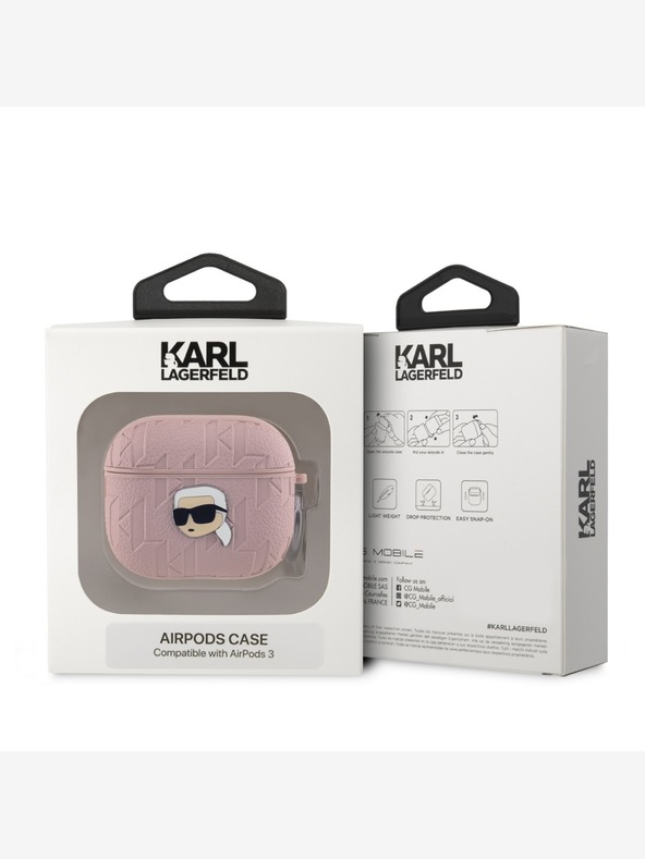 Karl Lagerfeld PU Embossed Karl Head Case za AirPods 3 Pink Karl Lagerfeld