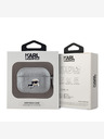 Karl Lagerfeld Karl Lagerfeld PU Embossed Karl and Choupette Head Case za AirPods Pro Silver