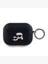 Karl Lagerfeld PU reliefni ovitek Karl in Choupette Heads za AirPods Pro Black Karl Lagerfeld