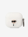 Karl Lagerfeld Karl Lagerfeld 3D logotip NFT Karl Head Silikonsko ohišje za Airpods 3 belo