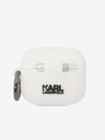 Karl Lagerfeld Karl Lagerfeld 3D logotip NFT Karl Head Silikonsko ohišje za Airpods 3 belo