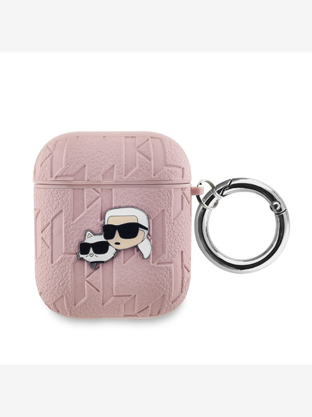 Karl Lagerfeld Karl Lagerfeld PU Embossed Karl and Choupette Head Case za AirPods 1/2 Pink