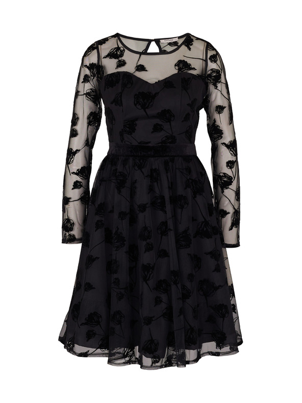 Orsay Črna ženska obleka do kolen ORSAY