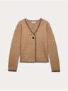 Marks & Spencer Cardigan iz mehke preje z gumbi na sprednji strani in V-izrezom Marks & Spencer rjava
