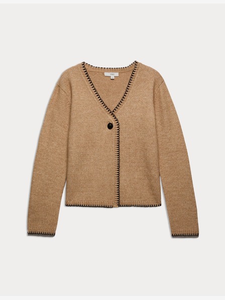 Marks & Spencer Cardigan iz mehke preje z gumbi na sprednji strani in V-izrezom Marks & Spencer rjava