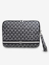 DKNY DKNY PU Leather Checkered Pattern and Stripe Notebook Cover 13/14 Black"