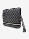 DKNY DKNY PU Leather Checkered Pattern and Stripe Notebook Cover 13/14 Black"