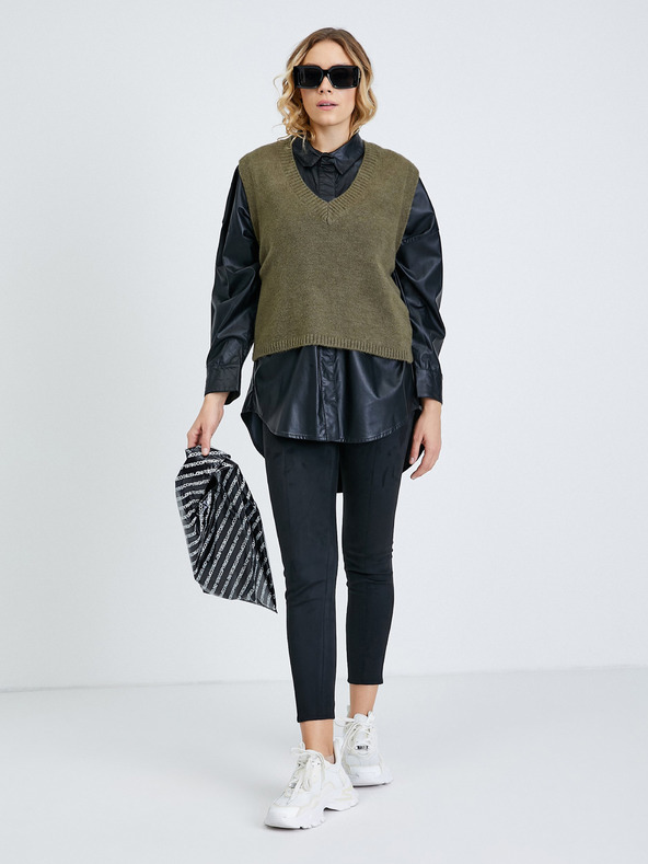 Guess Črne ženske oprijete gamaše iz semiša Guess Maya