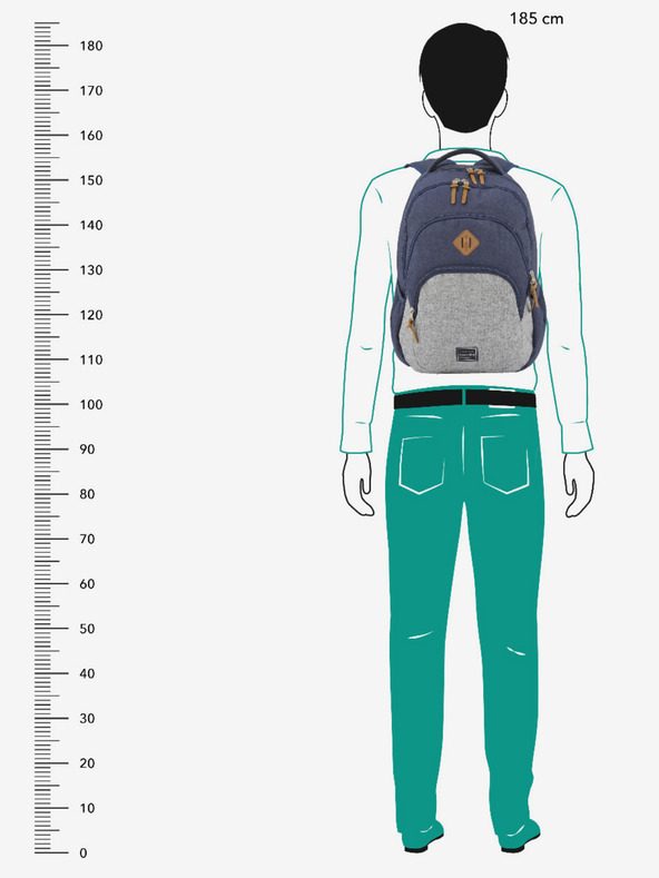 Travelite Dark Blue Travelite Basics nahrbtnik Melange Navy/grey