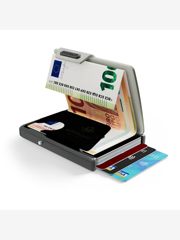 Mondraghi Srebrna usnjena denarnica Mondraghi Saffiano