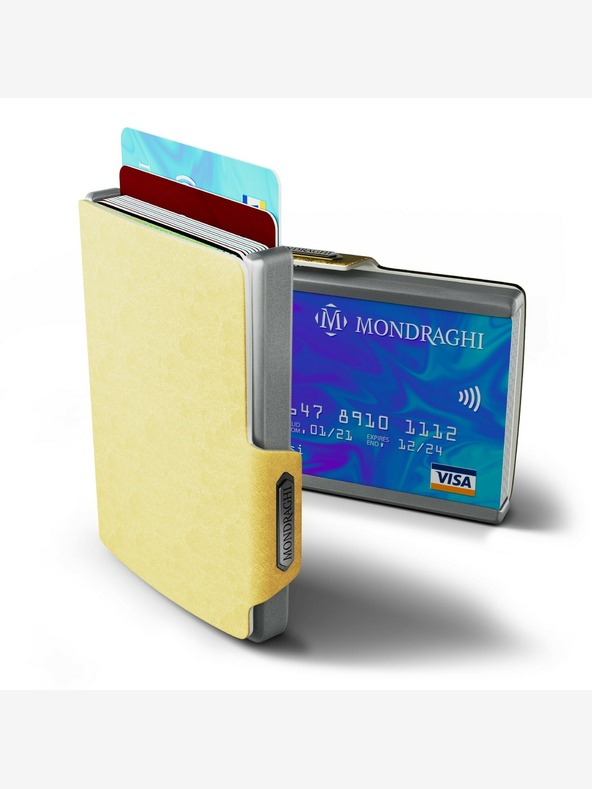 Mondraghi Mondraghi Saffiano zlata usnjena denarnica