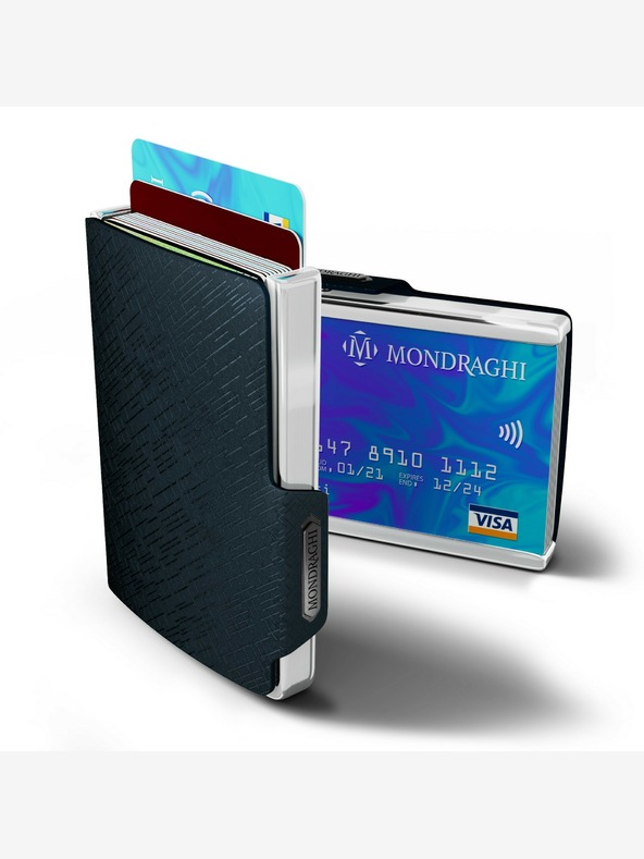 Mondraghi Modra usnjena denarnica z vzorcem Mondraghi Elegance