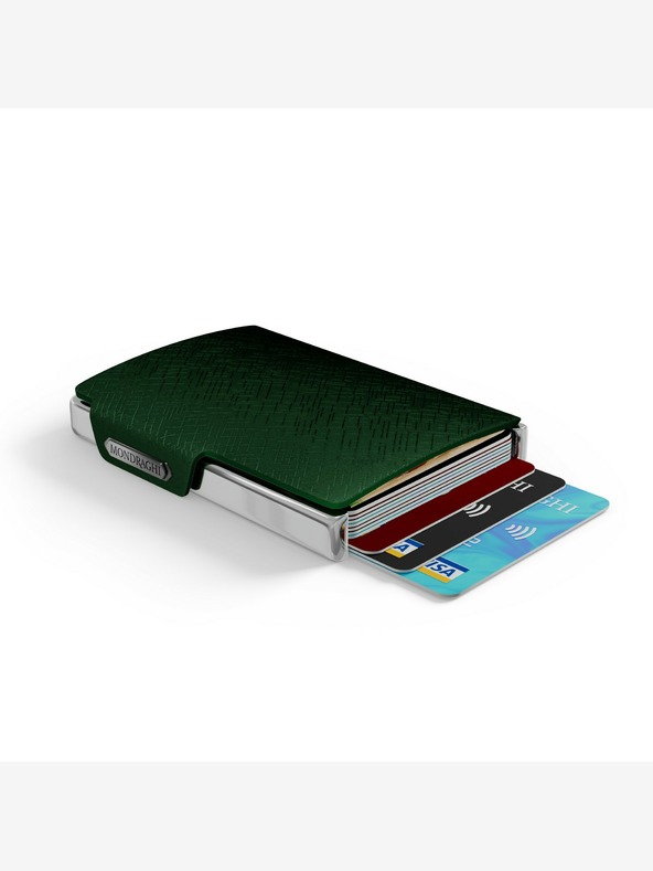 Mondraghi Zelena vzorčasta usnjena denarnica Mondraghi Elegance