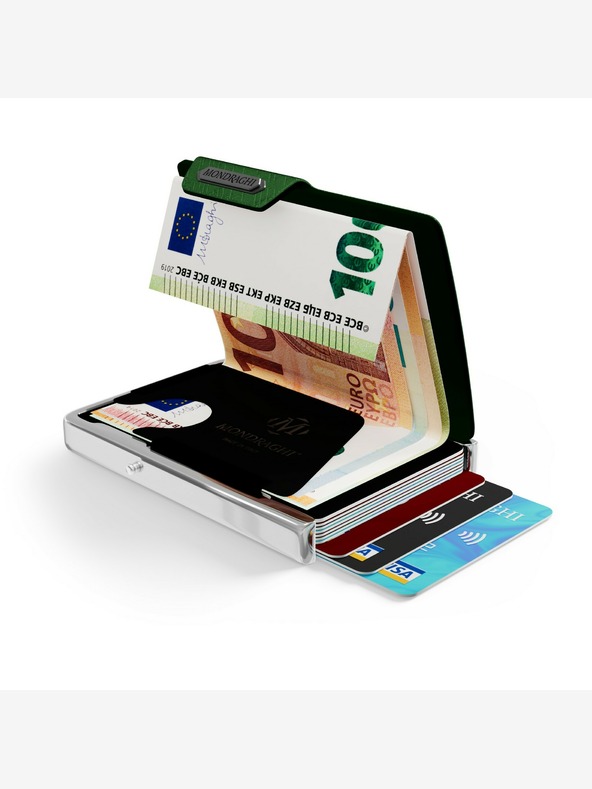 Mondraghi Zelena vzorčasta usnjena denarnica Mondraghi Elegance