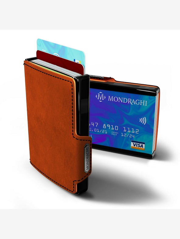 Mondraghi Oranžna usnjena denarnica Mondraghi Racing
