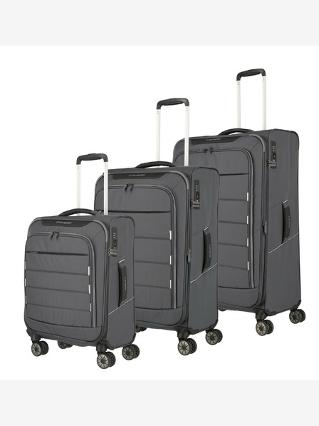Travelite Komplet potovalnih kovčkov Travelite Skaii 4w S,M,L - siva