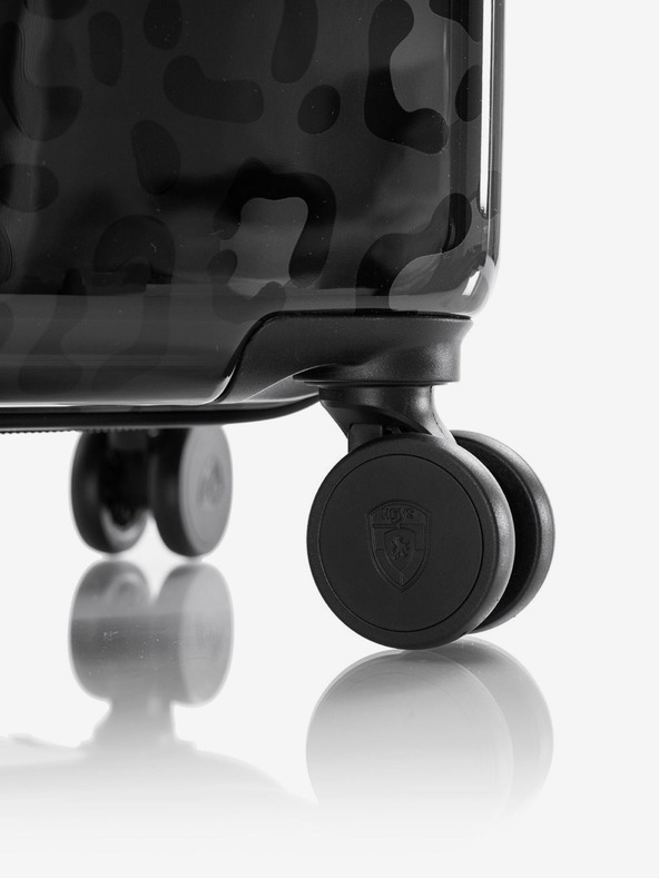 Heys Črn potovalni kovček z vzorcem Heys Black Leopard S