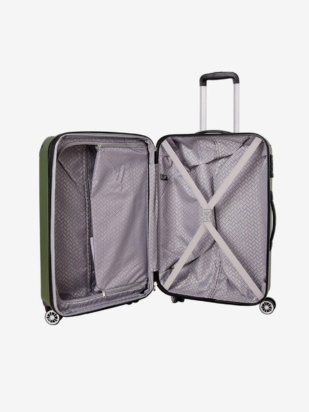 Travelite Komplet treh zelenih kovčkov Travelite City 4w S,M,L Zelena