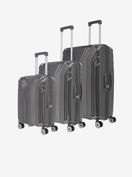 Travelite Komplet treh potovalnih kovčkov Travelite Elvaa 4w S,M,L Black