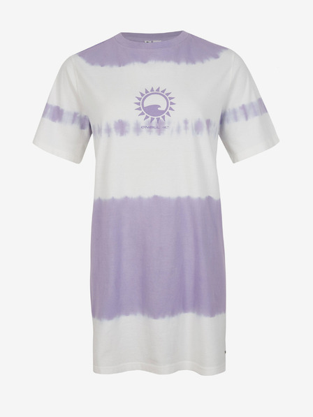 O'Neill Vijolična in bela ženska vzorčasta majica O'Neill WOW T-SHIRT DRESS