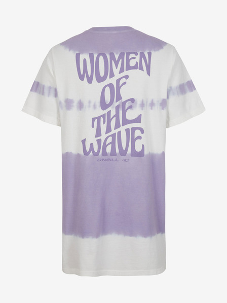 O'Neill Vijolična in bela ženska vzorčasta majica O'Neill WOW T-SHIRT DRESS