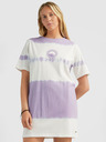 O'Neill Vijolična in bela ženska vzorčasta majica O'Neill WOW T-SHIRT DRESS