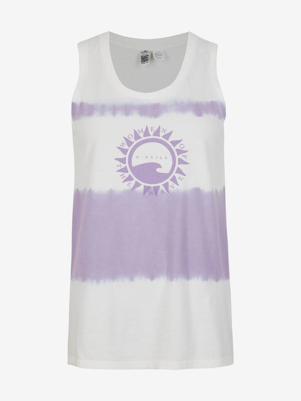 O'Neill Vijolično-bela ženska majica O'Neill WOW TANKTOP z vzorcem