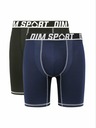 DIM Komplet dveh moških športnih boksaric črne in temno modre barve DIM SPORT LONG BOXER 2x