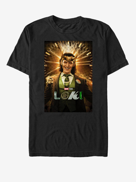 ZOOT.Fan Črna unisex majica ZOOT.Fan Marvel Loki Smile Poster