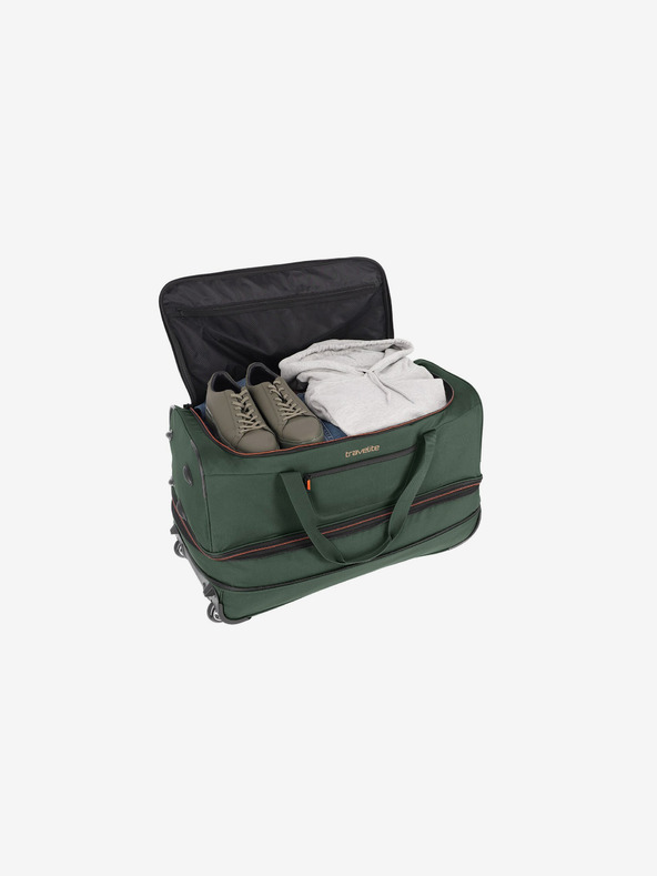 Travelite Temno zelena Travelite Basics Duffle na kolesih L