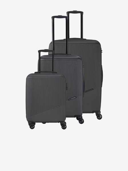 Travelite Komplet treh temno sivih potovalnih kovčkov Travelite Bali S,M,L