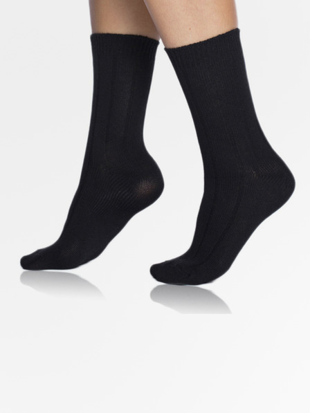 Bellinda Črne zimske nogavice Bellinda BAMBUS CASUAL UNISEX SOCKS