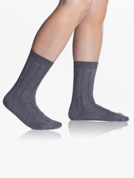 Bellinda Temno sive unisex zimske nogavice Bellinda BAMBUS CASUAL UNISEX SOCKS