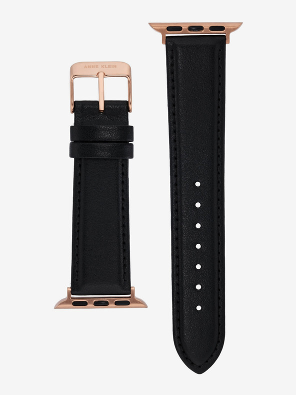 Anne Klein Črni usnjeni trak za Apple Watch Anne Klein