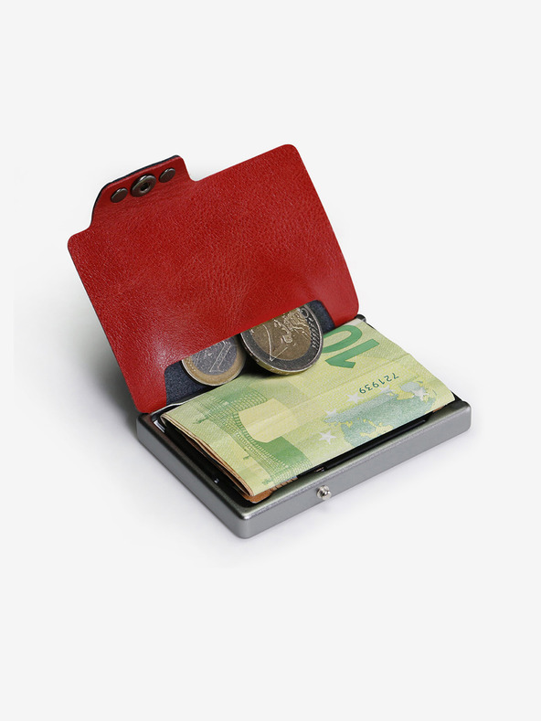 Mondraghi Črna usnjena denarnica Mondraghi Carbon Plus z vzorcem