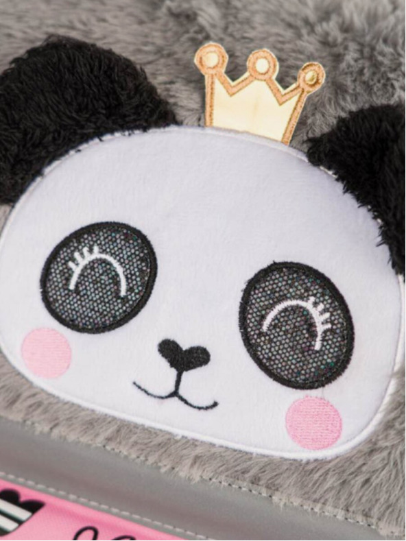 BAAGL  Siva šolska torba z zadrgo panda Baagl