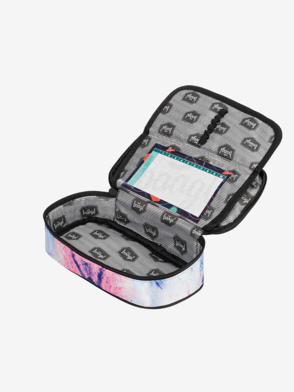 BAAGL  Rožnata šolska torbica za svinčnike abstraktna Baagl