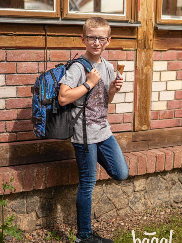 BAAGL  Modra 3 kompleti skate struktura: nahrbtnik, peresnica, torba Baagl