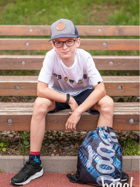 BAAGL  Modra 3 kompleti skate struktura: nahrbtnik, peresnica, torba Baagl