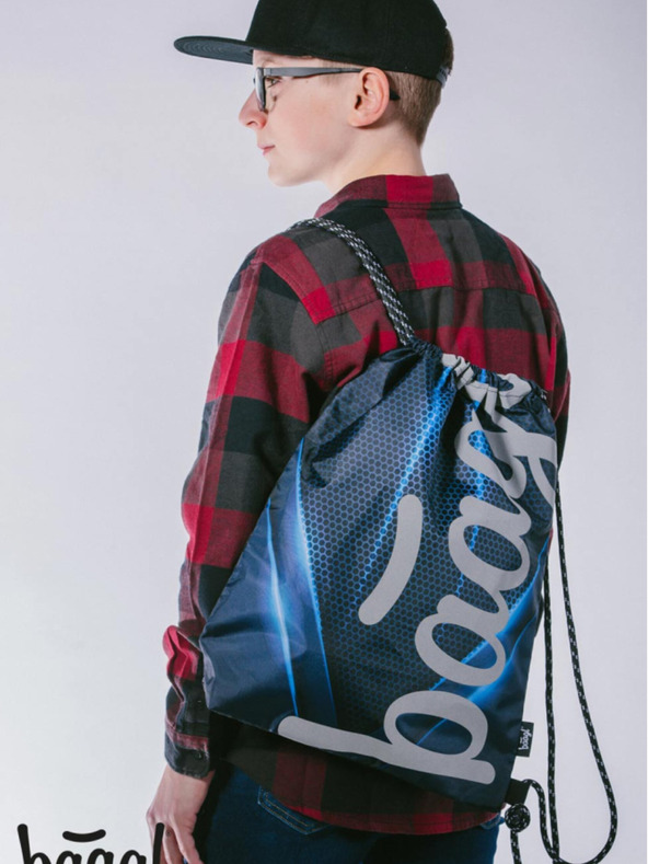 BAAGL  Črna torba skate bluelight Baagl