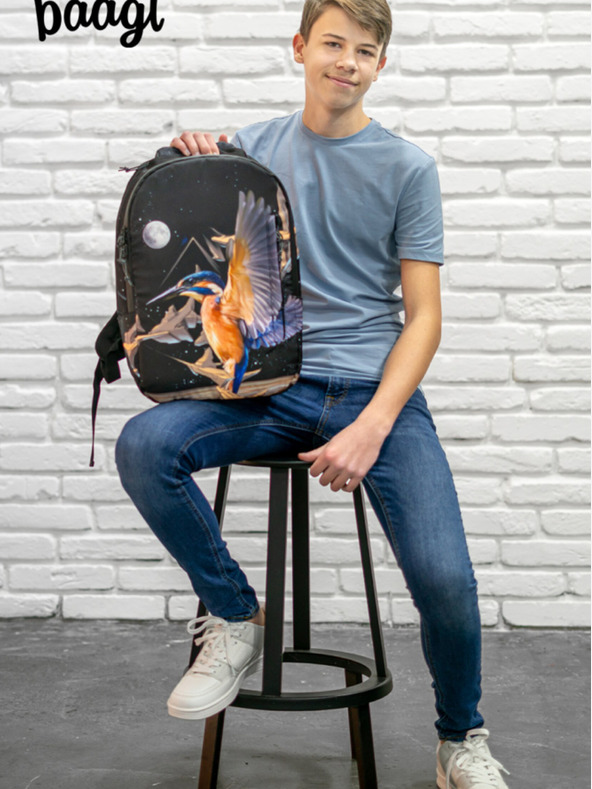 BAAGL  Črn nahrbtnik Baagl eARTh - Kingfisher by Caer8th