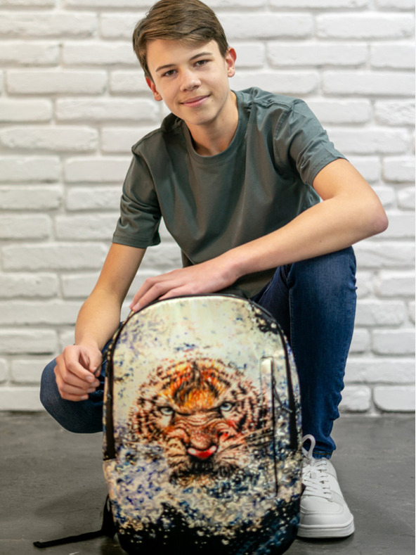 BAAGL  Črno-beljasti nahrbtnik Baagl eARTh - Tiger by Lukero