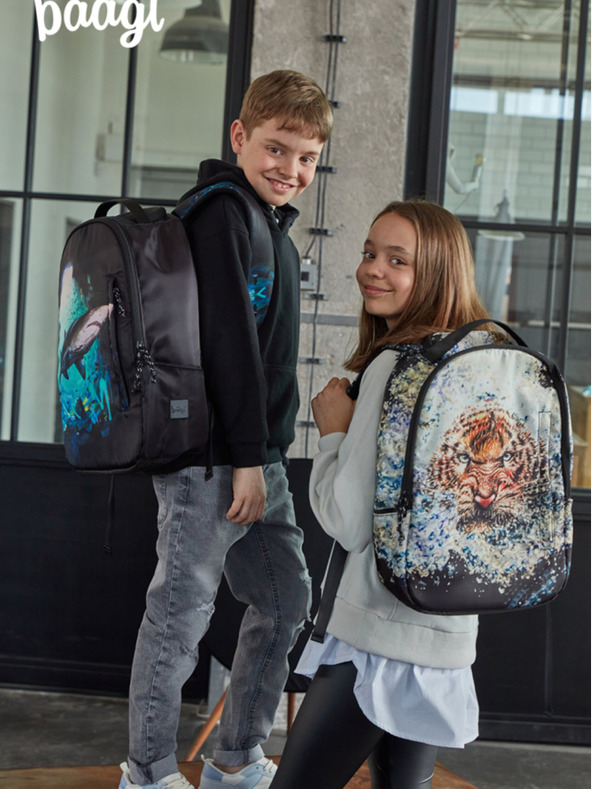 BAAGL  Črn nahrbtnik Baagl eARTh - morski pes by Lukero