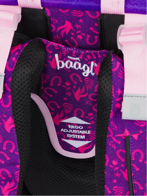 BAAGL  Vijolični šolski komplet Ergo - aktovka, peresnica, torba Baagl Horse