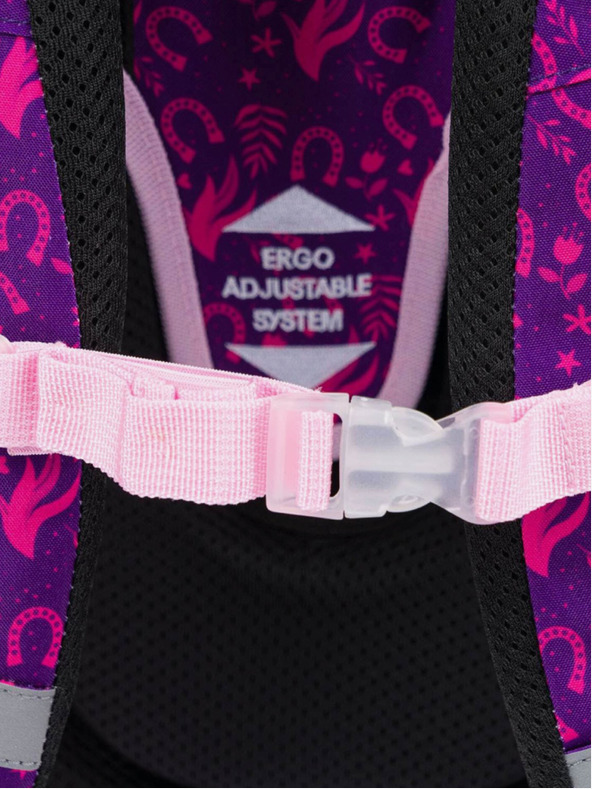 BAAGL  Vijolični šolski komplet Ergo - aktovka, peresnica, torba Baagl Horse