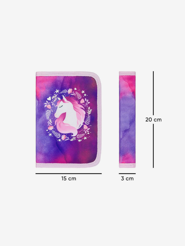 BAAGL  Vijolični šolski komplet Ergo - aktovka, peresnica, torba Baagl Horse