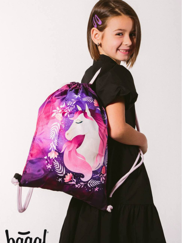 BAAGL  Vijolični šolski komplet Ergo - aktovka, peresnica, torba Baagl Horse