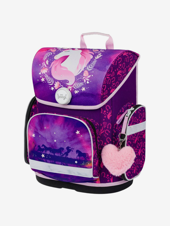 BAAGL  Vijolični šolski komplet Ergo - aktovka, peresnica, torba Baagl Horse