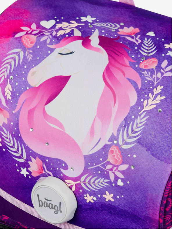 BAAGL  Vijolični šolski komplet Ergo - aktovka, peresnica, torba Baagl Horse